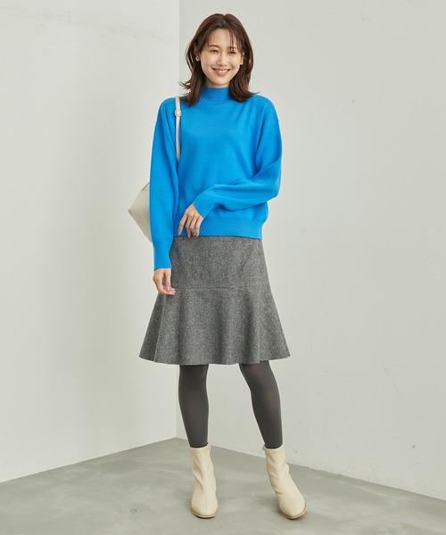 ROPE' PICNIC(ロペピクニック)の「【CM着用商品】ジャージメルトンミニ丈マーメイドスカート(スカート・レディース・ベージュ/チャコールグレー/ブラック・36/38)」の8枚目の写真