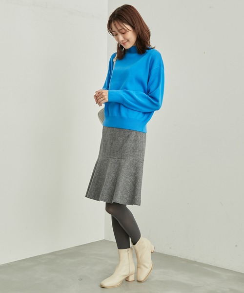 ROPE' PICNIC(ロペピクニック)の「【CM着用商品】ジャージメルトンミニ丈マーメイドスカート(スカート・レディース・ベージュ/チャコールグレー/ブラック・36/38)」の12枚目の写真