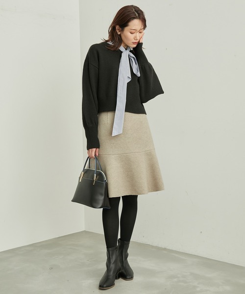 ROPE' PICNIC(ロペピクニック)の「【CM着用商品】ジャージメルトンミニ丈マーメイドスカート(スカート・レディース・ベージュ/チャコールグレー/ブラック・36/38)」の16枚目の写真
