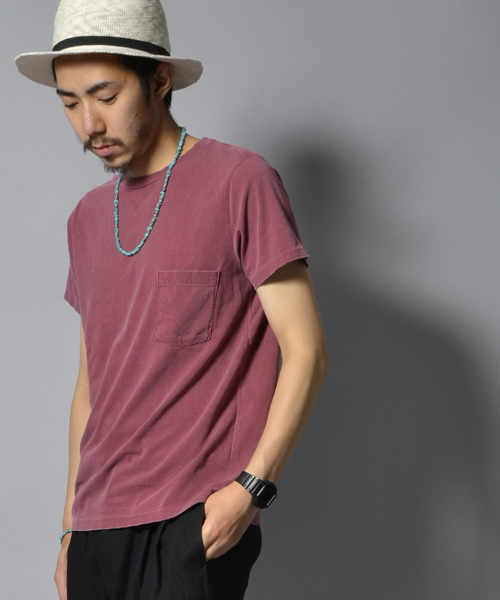 REMI RELIEF（レミレリーフ）の「REMI RELIEF × AMERICAN RAG CIE 別注 ヴィンテージ加工Tシャツ/108-RRE-RN15173229RC（Tシャツ/カットソー・メンズ・オフホワイト/ネイビー/バーガンディー/ブラック/ピンク/グリーン系その他/マスタード/パープル・SMALL/LARGE/MEDIUM/XX-LARGE/S/M/L）」の8枚目の写真