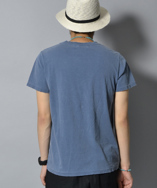 REMI RELIEF（レミレリーフ）の「REMI RELIEF × AMERICAN RAG CIE 別注 ヴィンテージ加工Tシャツ/108-RRE-RN15173229RC（Tシャツ/カットソー・メンズ・オフホワイト/ネイビー/バーガンディー/ブラック/ピンク/グリーン系その他/マスタード/パープル・SMALL/LARGE/MEDIUM/XX-LARGE/S/M/L）」の10枚目の写真