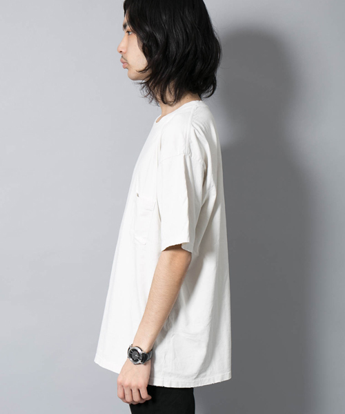 REMI RELIEF（レミレリーフ）の「REMI RELIEF × AMERICAN RAG CIE 別注 ヴィンテージ加工Tシャツ/108-RRE-RN15173229RC（Tシャツ/カットソー・メンズ・オフホワイト/ネイビー/バーガンディー/ブラック/ピンク/グリーン系その他/マスタード/パープル・SMALL/LARGE/MEDIUM/XX-LARGE/S/M/L）」の20枚目の写真