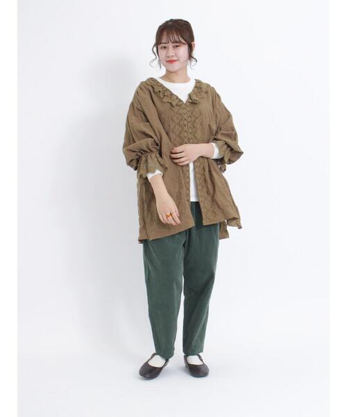 Samansa Mos2(サマンサ モスモス)の「コーデュロイテーパードパンツ(その他パンツ・レディース・ベージュ/ダークブラウン/グリーン/ピンク・F)」の13枚目の写真