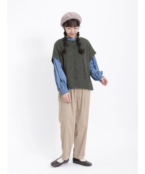 Samansa Mos2(サマンサ モスモス)の「コーデュロイテーパードパンツ(その他パンツ・レディース・ベージュ/ダークブラウン/グリーン/ピンク・F)」の16枚目の写真