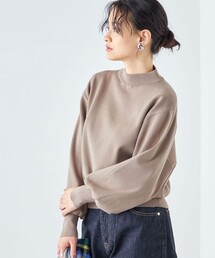 * 〈手洗い可能〉バック パール モチーフ ボタン ハイネック ドルマン ◇