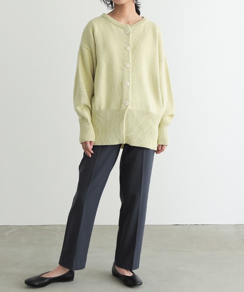 for/c（フォーシー）の「ウール混ロングリブニットカーディガン【サスティナブル】（カーディガン/ボレロ・レディース・ブラック/アイボリー/イエロー/ブラウン/グレー/ブルー・M/L/LL）」の8枚目の写真