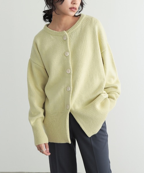 for/c（フォーシー）の「ウール混ロングリブニットカーディガン【サスティナブル】（カーディガン/ボレロ・レディース・ブラック/アイボリー/イエロー/ブラウン/グレー/ブルー・M/L/LL）」の11枚目の写真