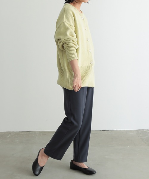 for/c（フォーシー）の「ウール混ロングリブニットカーディガン【サスティナブル】（カーディガン/ボレロ・レディース・ブラック/アイボリー/イエロー/ブラウン/グレー/ブルー・M/L/LL）」の13枚目の写真