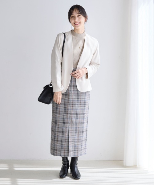 GLOBAL WORK（グローバルワーク）の「ウールブレンドチェックスカート/969680（スカート・レディース・グレー/ブラック/グレー系その他/ブラウン・LARGE/MEDIUM）」の8枚目の写真