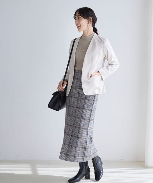 GLOBAL WORK（グローバルワーク）の「ウールブレンドチェックスカート/969680（スカート・レディース・グレー/ブラック/グレー系その他/ブラウン・LARGE/MEDIUM）」の10枚目の写真