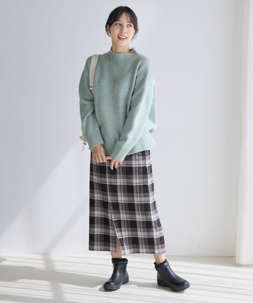 GLOBAL WORK（グローバルワーク）の「ウールブレンドチェックスカート/969680（スカート・レディース・グレー/ブラック/グレー系その他/ブラウン・LARGE/MEDIUM）」の6枚目の写真