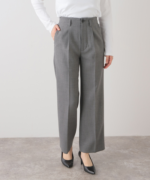 スピックアンドスパン フェードカラーストレッチタックパンツ ツイルストレッチ2タックパンツ（スラックス）｜Spick and Span