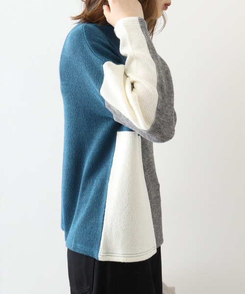 ニット セーター BRODIAEA 配色リブニット レディース ニット セーター BRODIAEA 配色リブニット レディース
