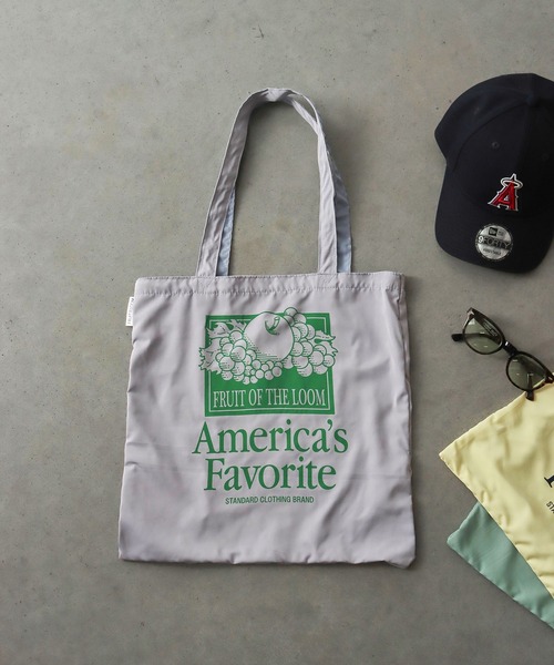 FRUIT OF THE LOOM（フルーツオブザルーム）の「【FRUIT OF THE LOOM】GRAPHIC TOTE BAG/トートバッグ（トートバッグ・メンズ・ピンク/ラベンダー/アイボリー/ミント/イエロー・FREE）」の4枚目の写真