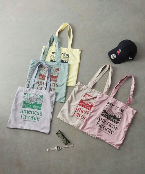 FRUIT OF THE LOOM（フルーツオブザルーム）の「【FRUIT OF THE LOOM】GRAPHIC TOTE BAG/トートバッグ（トートバッグ・メンズ・ピンク/ラベンダー/アイボリー/ミント/イエロー・FREE）」の17枚目の写真