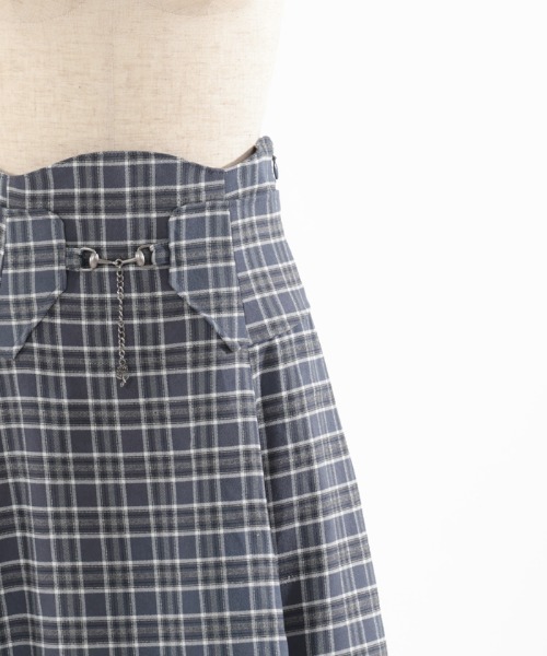 アクシーズファム スカート チェック ブルー axes femme（アクシーズファム）の「コルセット風チェック柄