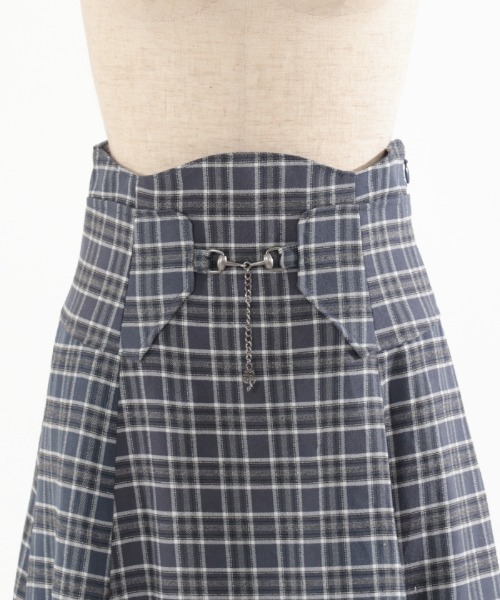 axes femme（アクシーズファム）の「コルセット風チェック柄スカート