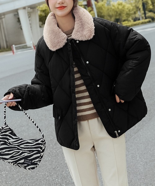 Black&White キルティングジャケット M アウター　ダウンジャケット セール】中綿キルティングジャケット 韓国アウター（ダウンジャケット