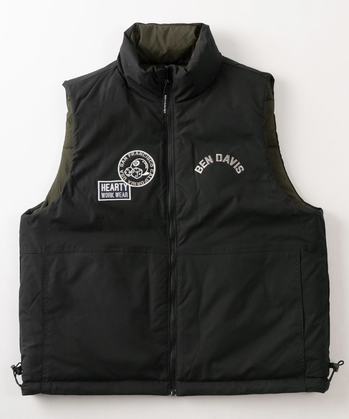 BEN DAVIS(ベンデイビス)の「【BEN DAVIS/ベンデイビス】ブランドネームワンポイント刺繍&BIGワッペンデザイン リバーシブル パファーベスト/REVERSIBLE PUFFER VEST(ダウンベスト・メンズ・ブラック/グレー/ブルー・M/L/XL)」の10枚目の写真