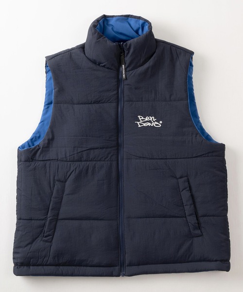 BEN DAVIS(ベンデイビス)の「【BEN DAVIS/ベンデイビス】ブランドネームワンポイント刺繍&BIGワッペンデザイン リバーシブル パファーベスト/REVERSIBLE PUFFER VEST(ダウンベスト・メンズ・ブラック/グレー/ブルー・M/L/XL)」の7枚目の写真