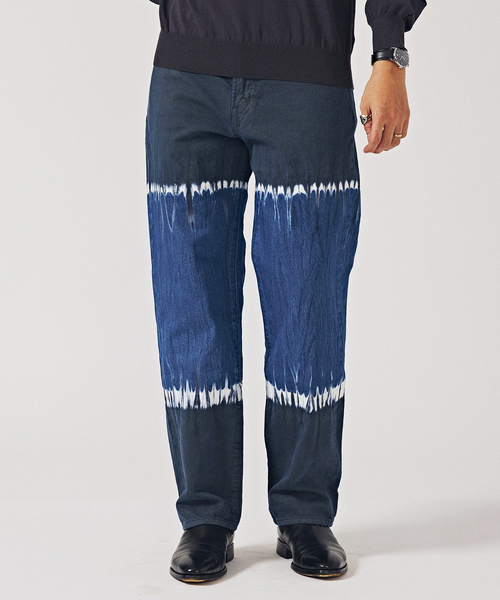 EDIFICE LA BOUCLE（エディフィスラブークル）の「【LA BOUCLE / ラブークル】5ポケット デニム (ブリーチ&ダイ)（デニムパンツ・メンズ・ネイビー・1/2）」の4枚目の写真