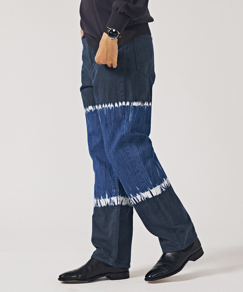 EDIFICE LA BOUCLE（エディフィスラブークル）の「【LA BOUCLE / ラブークル】5ポケット デニム (ブリーチ&ダイ)（デニムパンツ・メンズ・ネイビー・1/2）」の5枚目の写真