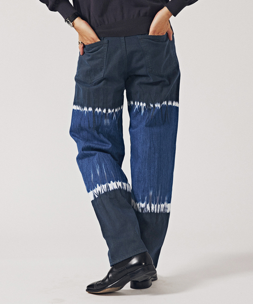 EDIFICE LA BOUCLE（エディフィスラブークル）の「【LA BOUCLE / ラブークル】5ポケット デニム (ブリーチ&ダイ)（デニムパンツ・メンズ・ネイビー・1/2）」の6枚目の写真