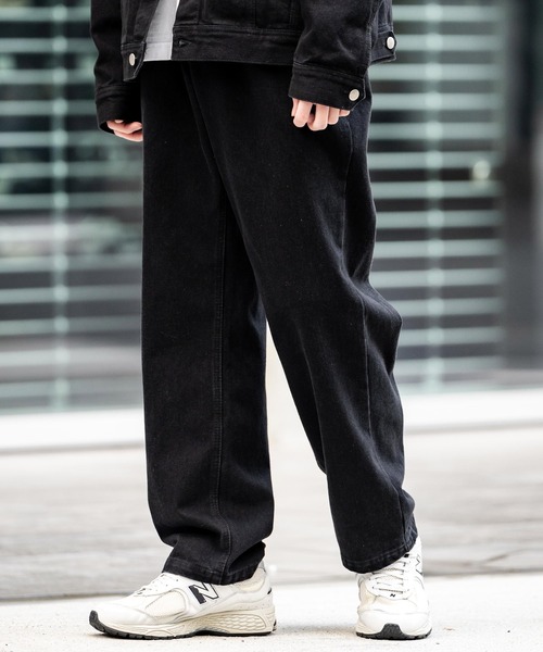 Rocky Monroe(ロッキーモンロー)の「ルーズシルエットワイドデニムパンツ(デニムパンツ・メンズ・オフホワイト/ワンウォッシュ/ライトブラック/ケミカルウォッシュ/ブラック/ダークブラック/ブルー/ブラック系・M/L/XL)」の3枚目の写真