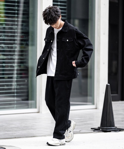 Rocky Monroe(ロッキーモンロー)の「ルーズシルエットワイドデニムパンツ(デニムパンツ・メンズ・オフホワイト/ワンウォッシュ/ライトブラック/ケミカルウォッシュ/ブラック/ダークブラック/ブルー/ブラック系・M/L/XL)」の14枚目の写真