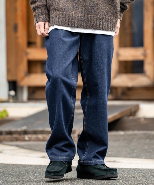 Rocky Monroe(ロッキーモンロー)の「ルーズシルエットワイドデニムパンツ(デニムパンツ・メンズ・オフホワイト/ワンウォッシュ/ライトブラック/ケミカルウォッシュ/ブラック/ダークブラック/ブルー/ブラック系・M/L/XL)」の17枚目の写真