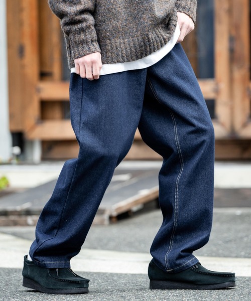 Rocky Monroe(ロッキーモンロー)の「ルーズシルエットワイドデニムパンツ(デニムパンツ・メンズ・オフホワイト/ワンウォッシュ/ライトブラック/ケミカルウォッシュ/ブラック/ダークブラック/ブルー/ブラック系・M/L/XL)」の18枚目の写真