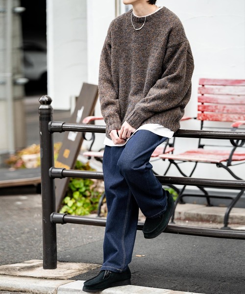 Rocky Monroe(ロッキーモンロー)の「ルーズシルエットワイドデニムパンツ(デニムパンツ・メンズ・オフホワイト/ワンウォッシュ/ライトブラック/ケミカルウォッシュ/ブラック/ダークブラック/ブルー/ブラック系・M/L/XL)」の20枚目の写真