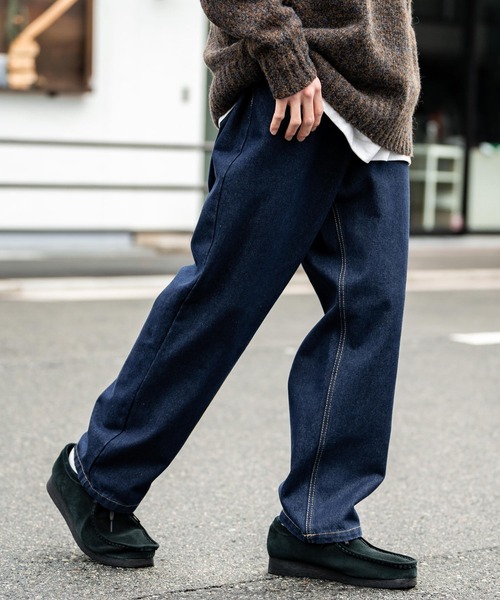 Rocky Monroe(ロッキーモンロー)の「ルーズシルエットワイドデニムパンツ(デニムパンツ・メンズ・オフホワイト/ワンウォッシュ/ライトブラック/ケミカルウォッシュ/ブラック/ダークブラック/ブルー/ブラック系・M/L/XL)」の21枚目の写真