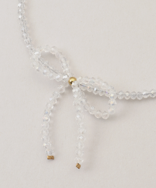 U by SPICK&SPAN(ユーバイスピックアンドスパン)の「Beads Ribbon Choker(ネックレス・レディース・アイボリー/ブラック・FREE)」の8枚目の写真
