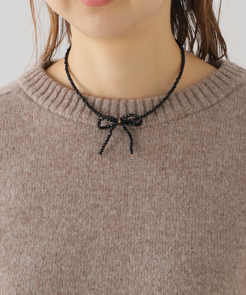 U by SPICK&SPAN(ユーバイスピックアンドスパン)の「Beads Ribbon Choker(ネックレス・レディース・アイボリー/ブラック・FREE)」の10枚目の写真