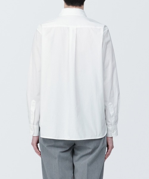 無印良品（ムジルシリョウヒン）の「婦人　洗いざらし　ブロードレギュラーカラー長袖シャツ（シャツ/ブラウス・レディース・ライトイエロー系/ピンク系6/ホワイト/ブルー系5/スモーキーグリーン系2/ネイビー系4・S/L/XS/XL/M）」の13枚目の写真