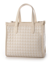 カシュカシュ cachecache / ハート柄レーススクエア2wayトート