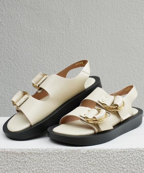 CAMINANDO（カミナンド）の「Curensology(カレンソロジー)/＜Curensology×CAMINANDO＞ダブルリングプラットフォームサンダル（サンダル・レディース・ブラック/オフホワイト・37/36/38）」の18枚目の写真