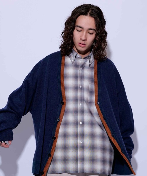 re_k by JUNRED（レクバイジュンレッド）の「re_k by JUNRED / カラースキームラインオーバーカーディガン（カーディガン/ボレロ・メンズ・ライトグレー/ネイビー/ベージュ系その他・M/S/L）」の12枚目の写真