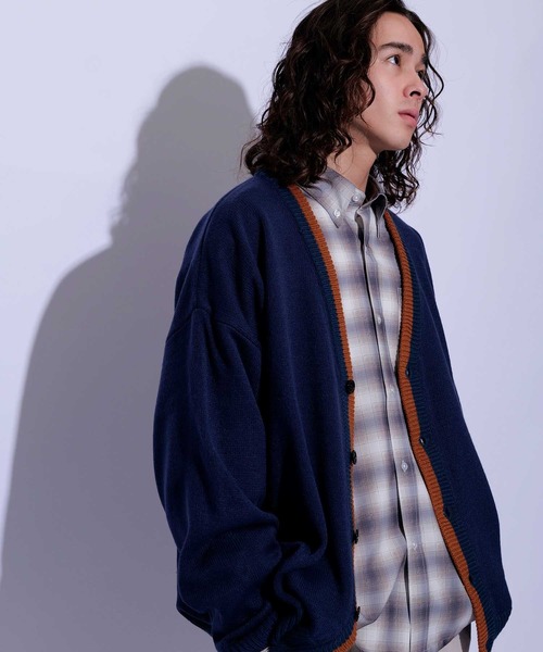 re_k by JUNRED（レクバイジュンレッド）の「re_k by JUNRED / カラースキームラインオーバーカーディガン（カーディガン/ボレロ・メンズ・ライトグレー/ネイビー/ベージュ系その他・M/S/L）」の13枚目の写真