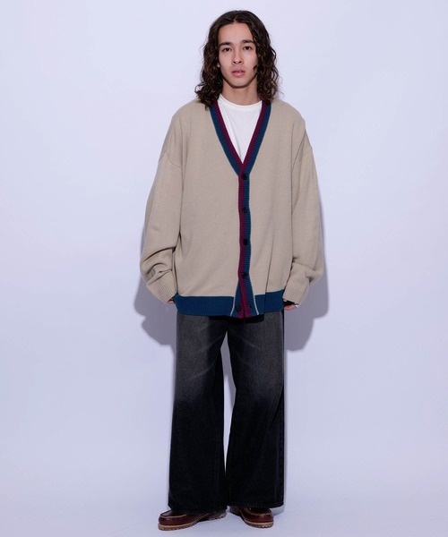 re_k by JUNRED（レクバイジュンレッド）の「re_k by JUNRED / カラースキームラインオーバーカーディガン（カーディガン/ボレロ・メンズ・ライトグレー/ネイビー/ベージュ系その他・M/S/L）」の16枚目の写真
