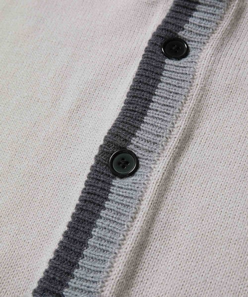 re_k by JUNRED（レクバイジュンレッド）の「re_k by JUNRED / カラースキームラインオーバーカーディガン（カーディガン/ボレロ・メンズ・ライトグレー/ネイビー/ベージュ系その他・M/S/L）」の5枚目の写真