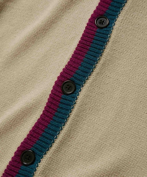 re_k by JUNRED（レクバイジュンレッド）の「re_k by JUNRED / カラースキームラインオーバーカーディガン（カーディガン/ボレロ・メンズ・ライトグレー/ネイビー/ベージュ系その他・M/S/L）」の6枚目の写真