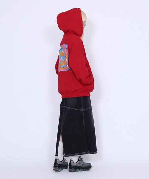 PUNYUS（プニュズ）の「ドラゴンビッグジップパーカー（パーカー・レディース・ブラック/レッド/杢グレー・2/4/3）」の9枚目の写真