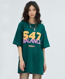 オーバーサイズ 発泡プリントレターロゴTシャツ