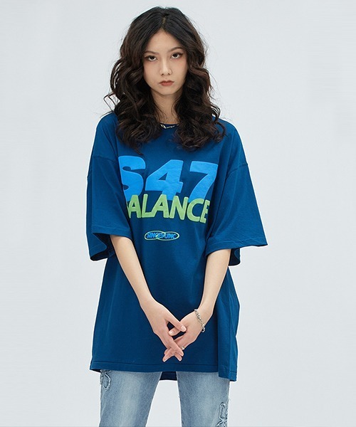 Ressaca(レサーカ)の「オーバーサイズ 発泡プリントレターロゴTシャツ(Tシャツ/カットソー・メンズ・サックスブルー/ブルー/グリーン/クリーム・L/XL/M)」の5枚目の写真