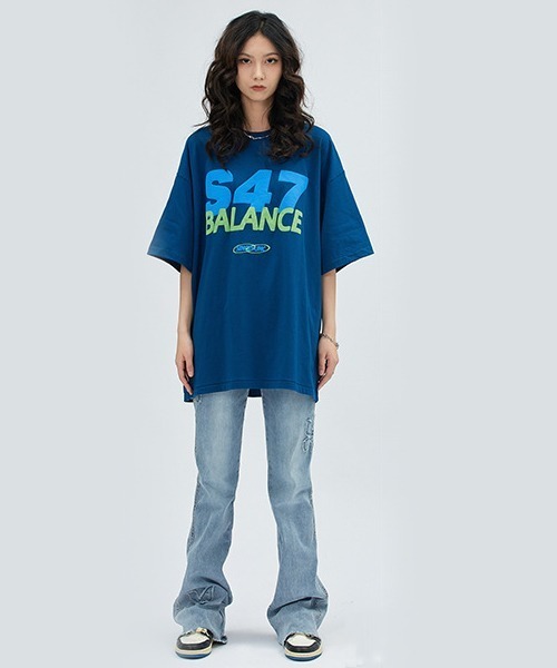 Ressaca(レサーカ)の「オーバーサイズ 発泡プリントレターロゴTシャツ(Tシャツ/カットソー・メンズ・サックスブルー/ブルー/グリーン/クリーム・L/XL/M)」の6枚目の写真