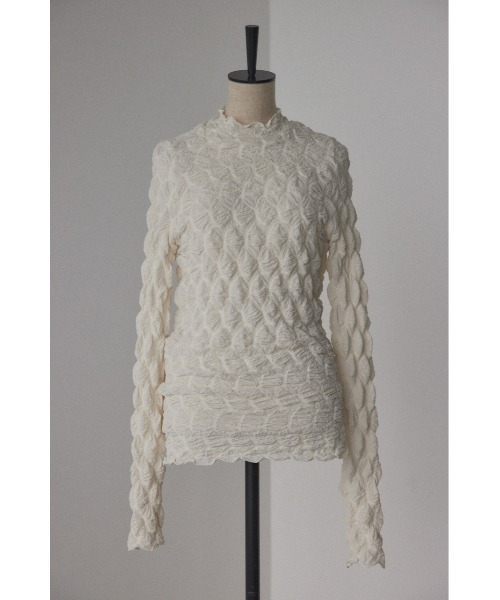 BLACK BY MOUSSY（ブラックバイマウジー）の「shirring design tops(シャーリングデザイントップス)（Tシャツ/カットソー・レディース・オフホワイト/ブラック・FREE）」の11枚目の写真