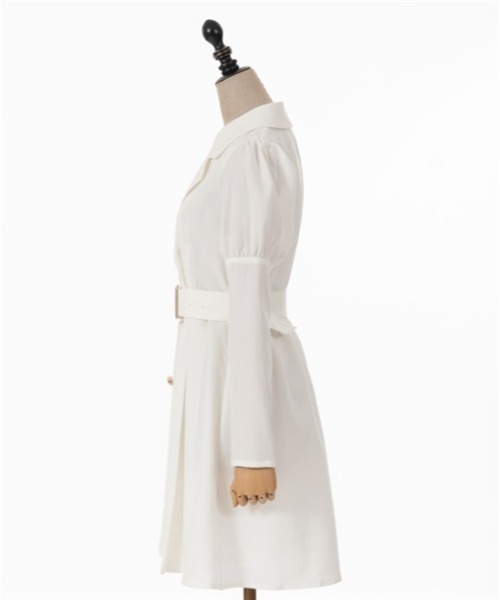 axes femme POETIQUE(アクシーズファムポエティック)の「ダブルブレストジャケットワンピース(ワンピース・レディース・モカ/ブラック/キナリ・MEDIUM)」の17枚目の写真