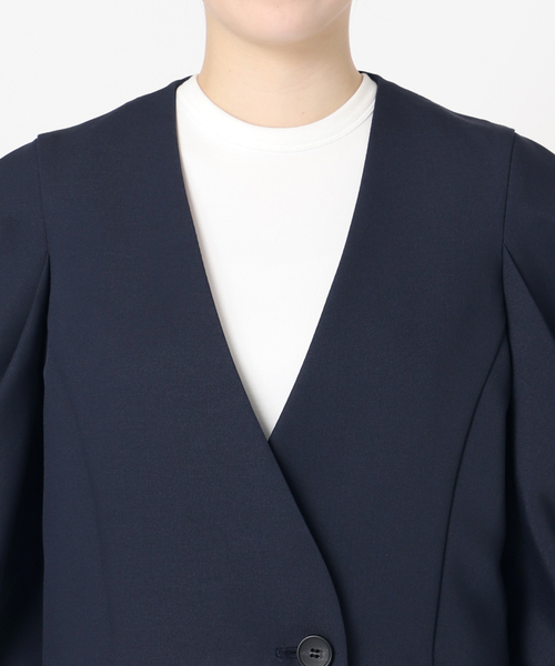 NOBLE ネイビー ジャケット 36 中古・古着通販】Noble (ノーブル) ショルダーコンシャスショート